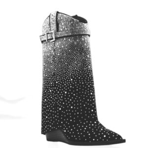 NIB Madden Girl Joe- Rhinestone Cuffed Wedge Western Dress Booties Size 7